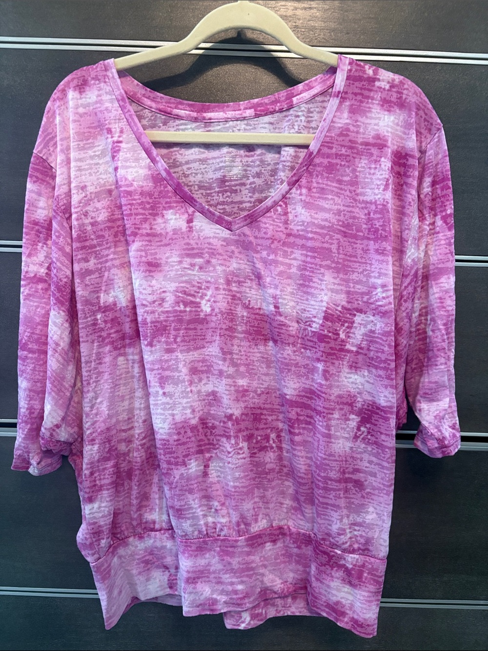 Ideology Pink Patterned V-Neck Tunic